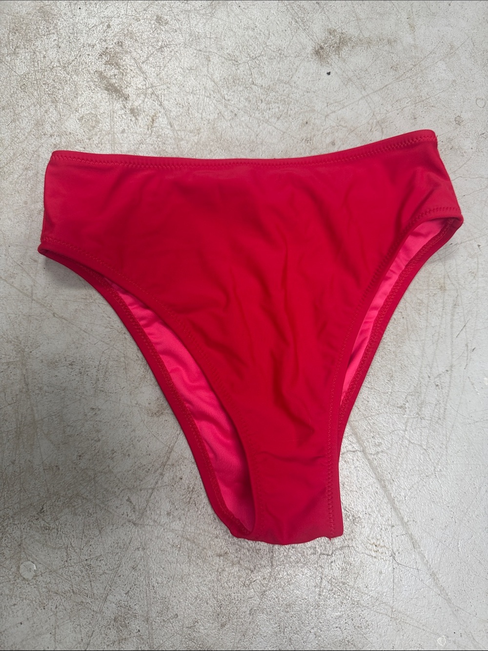 Women's High Cut Bikini Bottom - Red NWT Size Small
